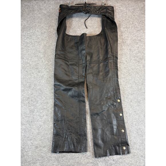 Hot Leathers Motorcycle Chaps Size Small Black Biker Rider Protective Outdoor - Picture 4 of 8